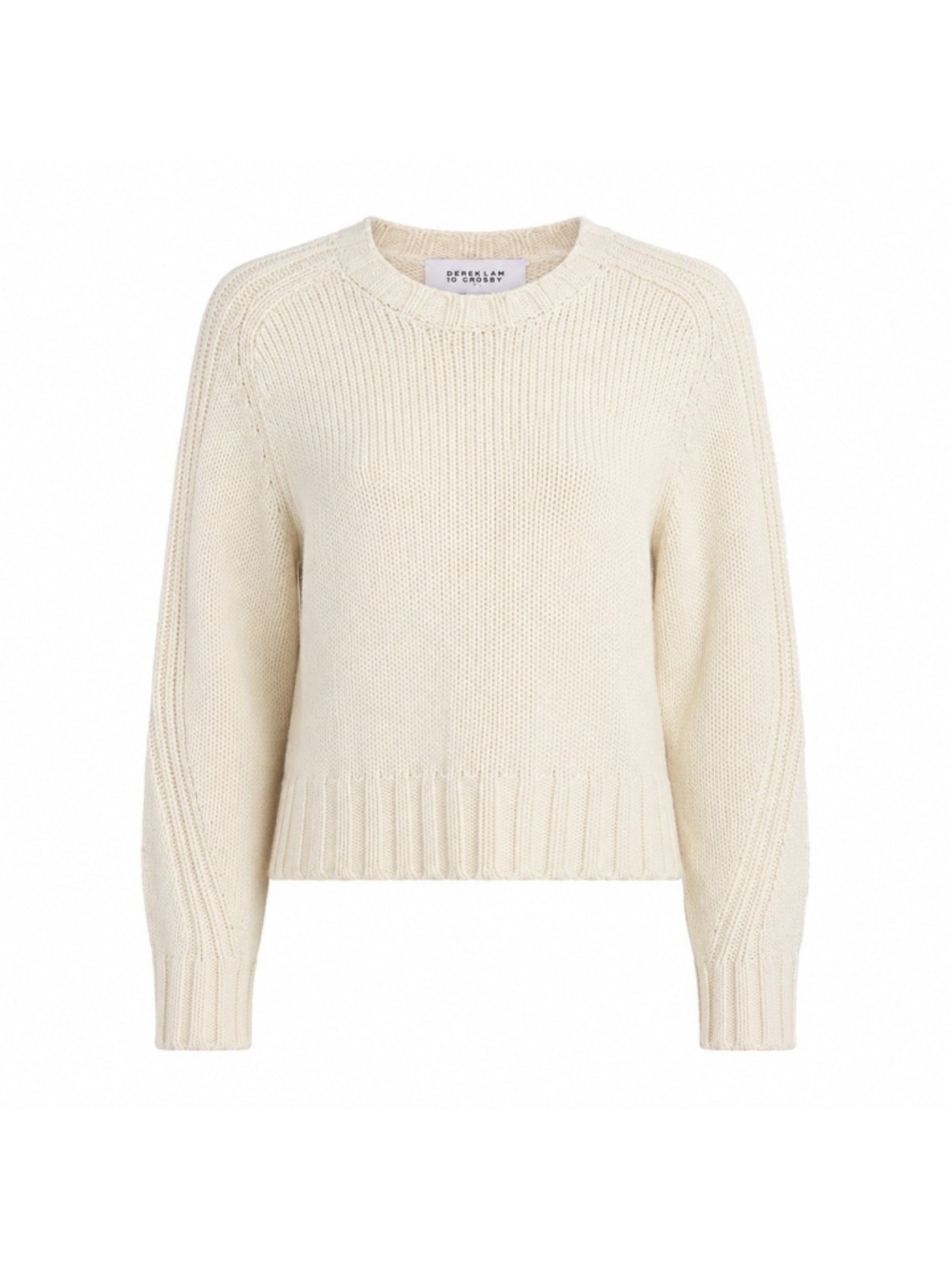 10 Crosby Derek Lam Knit Luxury Preppy Rich Cream Wool Blend Sweater S NWT